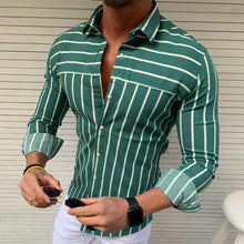 Load image into Gallery viewer, 2019 Summer Luxury Fashion Men's Slim Fit Shirt Long Sleeve Male Clothing Casual Shirt Muscle Bodybuilding Tops Streetwear M-2XL