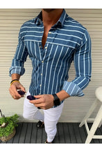Load image into Gallery viewer, 2019 Summer Luxury Fashion Men's Slim Fit Shirt Long Sleeve Male Clothing Casual Shirt Muscle Bodybuilding Tops Streetwear M-2XL