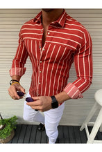 Load image into Gallery viewer, 2019 Summer Luxury Fashion Men's Slim Fit Shirt Long Sleeve Male Clothing Casual Shirt Muscle Bodybuilding Tops Streetwear M-2XL