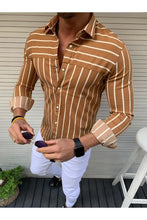 Load image into Gallery viewer, 2019 Summer Luxury Fashion Men's Slim Fit Shirt Long Sleeve Male Clothing Casual Shirt Muscle Bodybuilding Tops Streetwear M-2XL
