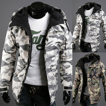 Load image into Gallery viewer, wholesale 2019 autumn winter oudoorCasual thicken fleece wool windproof British camouflage men's hooded large size jacket