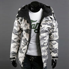 Load image into Gallery viewer, wholesale 2019 autumn winter oudoorCasual thicken fleece wool windproof British camouflage men's hooded large size jacket