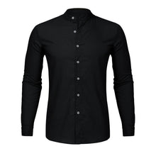 Load image into Gallery viewer, Fashion Men's Casual O-Neck Button Solid Beach Long Sleeve Top Blouse Cotton linen Casual Slim Fit Baggy loose shirts blouse