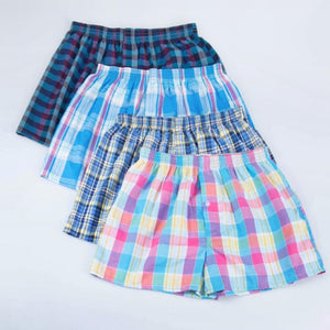 1Pcs/4Pcs Cotton Men Shorts Plaid Boxers Breathable Underpants Loose Summer Men's Shorts Large Size for Man