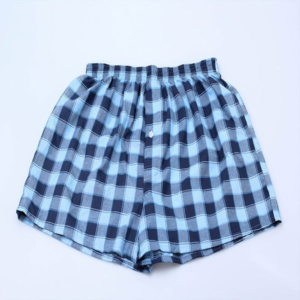 1Pcs/4Pcs Cotton Men Shorts Plaid Boxers Breathable Underpants Loose Summer Men's Shorts Large Size for Man