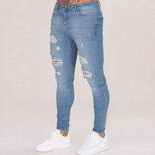 Load image into Gallery viewer, SHUJIN Mens  Ripped Jeans Casual Jeans Trousers Male Denim Black Stretch Pencil Jeans Pants Streetwear SHUJIN 2019