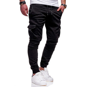 New Style Men's Tool Pants pocket Battle Tether Pants Elastic Waist Casual Work Beam Foot Movement Jogging Pants