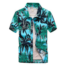 Load image into Gallery viewer, Beach Shirts 2019 Summer Fashion camisa masculina Coconut Tree Printed Short Sleeve Button Down Hawaiian Shirts Mens Plus size