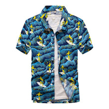 Load image into Gallery viewer, Beach Shirts 2019 Summer Fashion camisa masculina Coconut Tree Printed Short Sleeve Button Down Hawaiian Shirts Mens Plus size