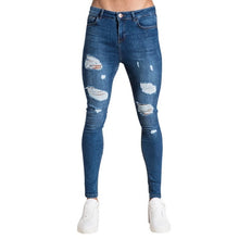 Load image into Gallery viewer, SHUJIN Mens  Ripped Jeans Casual Jeans Trousers Male Denim Black Stretch Pencil Jeans Pants Streetwear SHUJIN 2019