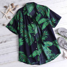 Load image into Gallery viewer, Casual Mens Beach Hawaiian Shirts Cotton Floral Mens Printed Hawaiian Loose Beachwear Short Sleeve Casual Buttons Shirt