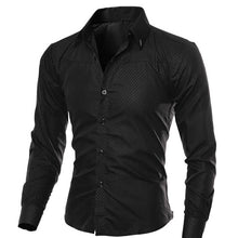 Load image into Gallery viewer, Oeak Mens Fashion Long Sleeve Shirt 2019 New Plaid Solid Color Button Tops Male Slim Fit Business Casual Soft Breathable Shirts