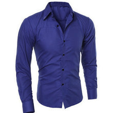 Load image into Gallery viewer, Oeak Mens Fashion Long Sleeve Shirt 2019 New Plaid Solid Color Button Tops Male Slim Fit Business Casual Soft Breathable Shirts