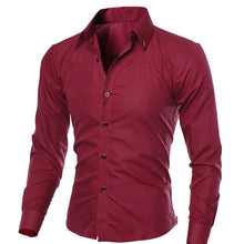 Load image into Gallery viewer, Oeak Mens Fashion Long Sleeve Shirt 2019 New Plaid Solid Color Button Tops Male Slim Fit Business Casual Soft Breathable Shirts