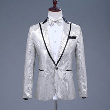 Load image into Gallery viewer, Sequin Suit Jacket Costume Single Breasted Casual White Red Blue Blazer Purple Pink Yellow Men Suits Para Caballero Blazers