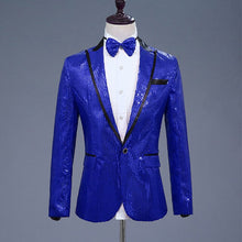 Load image into Gallery viewer, Sequin Suit Jacket Costume Single Breasted Casual White Red Blue Blazer Purple Pink Yellow Men Suits Para Caballero Blazers