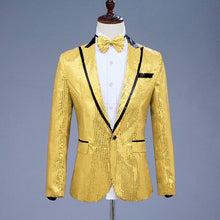Load image into Gallery viewer, Sequin Suit Jacket Costume Single Breasted Casual White Red Blue Blazer Purple Pink Yellow Men Suits Para Caballero Blazers