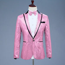 Load image into Gallery viewer, Sequin Suit Jacket Costume Single Breasted Casual White Red Blue Blazer Purple Pink Yellow Men Suits Para Caballero Blazers