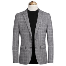Load image into Gallery viewer, New fashion Autumn plaid men suit high quality mens suit jacket Business casual Suit Slim Fit terno masculino Blazer