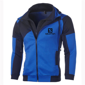 Autumn Winter Fashion Hoody Mens Spliced Double Zipper Pullover Salomon Printed Men Hoodies Casual Coat Pocket Sweatshirts