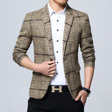 Load image into Gallery viewer, New fashion Autumn plaid men suit high quality mens suit jacket Business casual Suit Slim Fit terno masculino Blazer