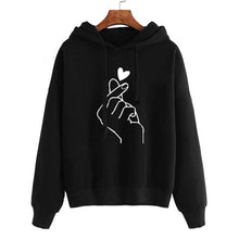 Load image into Gallery viewer, 2019 New Women Fashion Hoodies Sweatshirt Girls Print Casual Hooded Love Heart-shaped Hand Spring Kawaii Pullover Streetwear