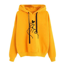 Load image into Gallery viewer, 2019 New Women Fashion Hoodies Sweatshirt Girls Print Casual Hooded Love Heart-shaped Hand Spring Kawaii Pullover Streetwear