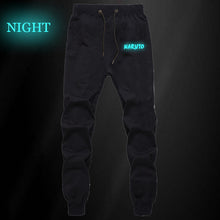 Load image into Gallery viewer, Anime Naruto Uchiha Sharingan Pants Autumn Winter Men Joggers Fitness Long Trousers Naruto Sasuke Luminous Sweatpants Plus Size