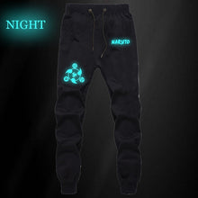 Load image into Gallery viewer, Anime Naruto Uchiha Sharingan Pants Autumn Winter Men Joggers Fitness Long Trousers Naruto Sasuke Luminous Sweatpants Plus Size