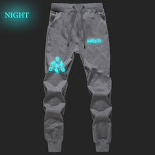 Load image into Gallery viewer, Anime Naruto Uchiha Sharingan Pants Autumn Winter Men Joggers Fitness Long Trousers Naruto Sasuke Luminous Sweatpants Plus Size