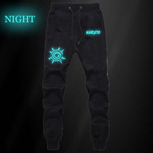 Load image into Gallery viewer, Anime Naruto Uchiha Sharingan Pants Autumn Winter Men Joggers Fitness Long Trousers Naruto Sasuke Luminous Sweatpants Plus Size