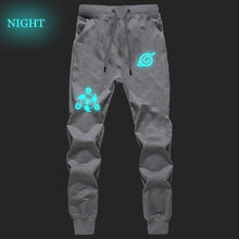 Load image into Gallery viewer, Anime Naruto Uchiha Sharingan Pants Autumn Winter Men Joggers Fitness Long Trousers Naruto Sasuke Luminous Sweatpants Plus Size
