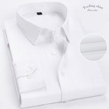 Load image into Gallery viewer, Plus Size 7XL Mens Long Sleeve White Shirt Professional Mens Business Shirt Solid Color Men Casual Shirt Camisa Masculina