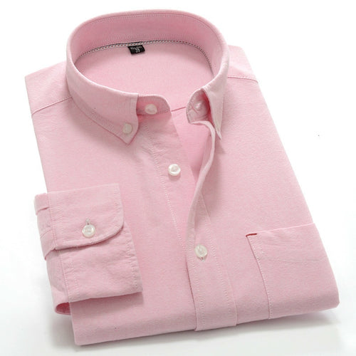 QUALITY OXFORD FABRIC 100% COTTON Man Dress Shirt Excellent Comfortable Slim Fit Button Collar Business Men Casual Shirts Tops