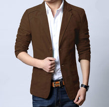 Load image into Gallery viewer, Fashion Mens Korean Slim Fit Cotton Casual Blazer Suit Jacket Plus Size S-5XL Male Formal Business Blazers Mens Coat Wedding