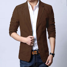 Load image into Gallery viewer, Fashion Mens Korean Slim Fit Cotton Casual Blazer Suit Jacket Plus Size S-5XL Male Formal Business Blazers Mens Coat Wedding