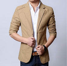 Load image into Gallery viewer, Fashion Mens Korean Slim Fit Cotton Casual Blazer Suit Jacket Plus Size S-5XL Male Formal Business Blazers Mens Coat Wedding