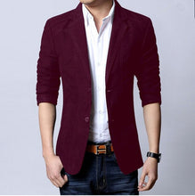 Load image into Gallery viewer, Fashion Mens Korean Slim Fit Cotton Casual Blazer Suit Jacket Plus Size S-5XL Male Formal Business Blazers Mens Coat Wedding