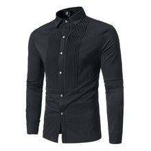 Load image into Gallery viewer, Solid Color Men Shirt Tuxedo Shirts Bridegroom Wedding Shirts Long Sleeve Slim Fit Casual Mens Dress Shirts Camisa Masculina XL