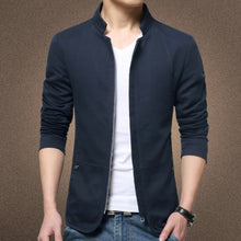 Load image into Gallery viewer, Chinese Style Mandarin Collar Casual Blazer Men Zipper Casual Suits Jackets Tunic Mens Cotton Stand Collar Blazer Hombre 5xl 4xl