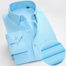 Load image into Gallery viewer, 2018 New Autumn Mens Dress Shirt Long Sleeve Casual Pure Color Business Red Stand collar Male Clothing Camisa Masculina Social