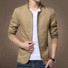 Load image into Gallery viewer, Chinese Style Mandarin Collar Casual Blazer Men Zipper Casual Suits Jackets Tunic Mens Cotton Stand Collar Blazer Hombre 5xl 4xl