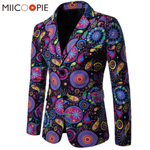 Load image into Gallery viewer, New Arrival Business Mens Blaser Masculino Cotton Linen Nationality Printed Jacket Popular Purple Blazers Men Suits Jackets