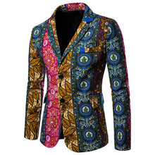 Load image into Gallery viewer, New Arrival Business Mens Blaser Masculino Cotton Linen Nationality Printed Jacket Popular Purple Blazers Men Suits Jackets
