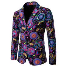 Load image into Gallery viewer, New Arrival Business Mens Blaser Masculino Cotton Linen Nationality Printed Jacket Popular Purple Blazers Men Suits Jackets
