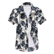 Load image into Gallery viewer, Beach Shirts 2019 Summer Fashion camisa masculina Coconut Tree Printed Short Sleeve Button Down Hawaiian Shirts Mens Plus size