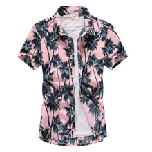 Load image into Gallery viewer, Beach Shirts 2019 Summer Fashion camisa masculina Coconut Tree Printed Short Sleeve Button Down Hawaiian Shirts Mens Plus size