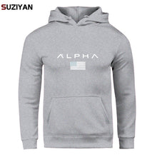 Load image into Gallery viewer, Pullover Print Alpha Hoodies Men Autumn Fashion Brand Cotton Long Sleeve Fleece Warm Sweatshirt Men's Tracksuits Sportswear