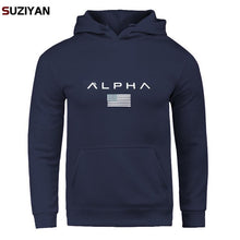 Load image into Gallery viewer, Pullover Print Alpha Hoodies Men Autumn Fashion Brand Cotton Long Sleeve Fleece Warm Sweatshirt Men's Tracksuits Sportswear