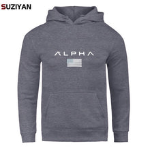 Load image into Gallery viewer, Pullover Print Alpha Hoodies Men Autumn Fashion Brand Cotton Long Sleeve Fleece Warm Sweatshirt Men's Tracksuits Sportswear